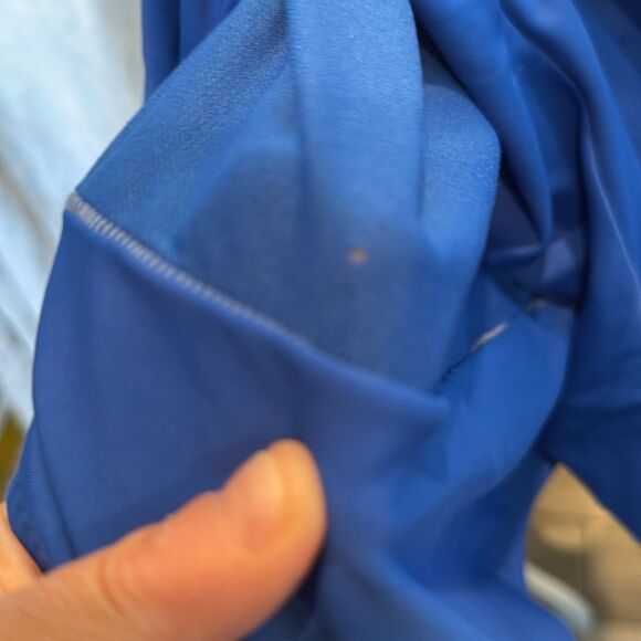 Kenneth Cole Reaction Size 6 Ruffled One Piece Swimsuit Blue Halter Strap - Picture 8 of 8